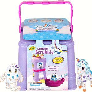 Scribble Scrubbie Peculiar Pets, Palace Playset with Unicorn and Yeti Kids Toys,